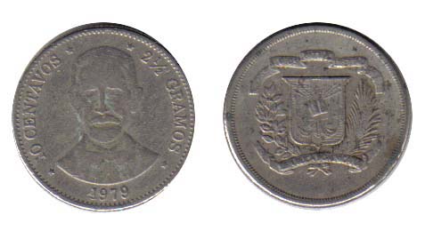 Dominican Rep. KM50(VG-F) 10 Centavos