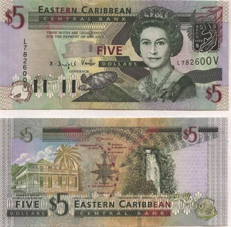 East Caribbean P42v(U) 5 Dollars