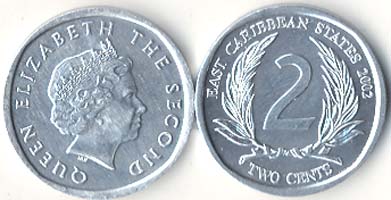 East Caribbean KM35(U) 2 Cents - Grenada