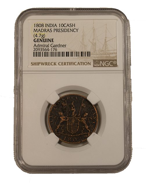 EINDKM320(AE)NGC(LG) Admiral Gardner (1808) Shipwreck Treasure 10 Cash NGC(LG)