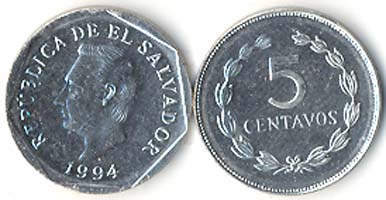 El Salvador KM154(U) 5 Centavos