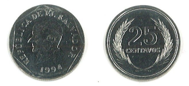 El Salvador KM157b(U) 25 Centavos