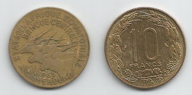 Equatorial African States KM2a(C) 10 Francs