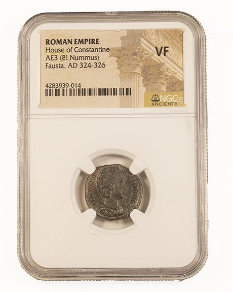 FAUSTA(AE3)NGC(VF) Roman bronze of Fausta (307-326) NGC(VF)