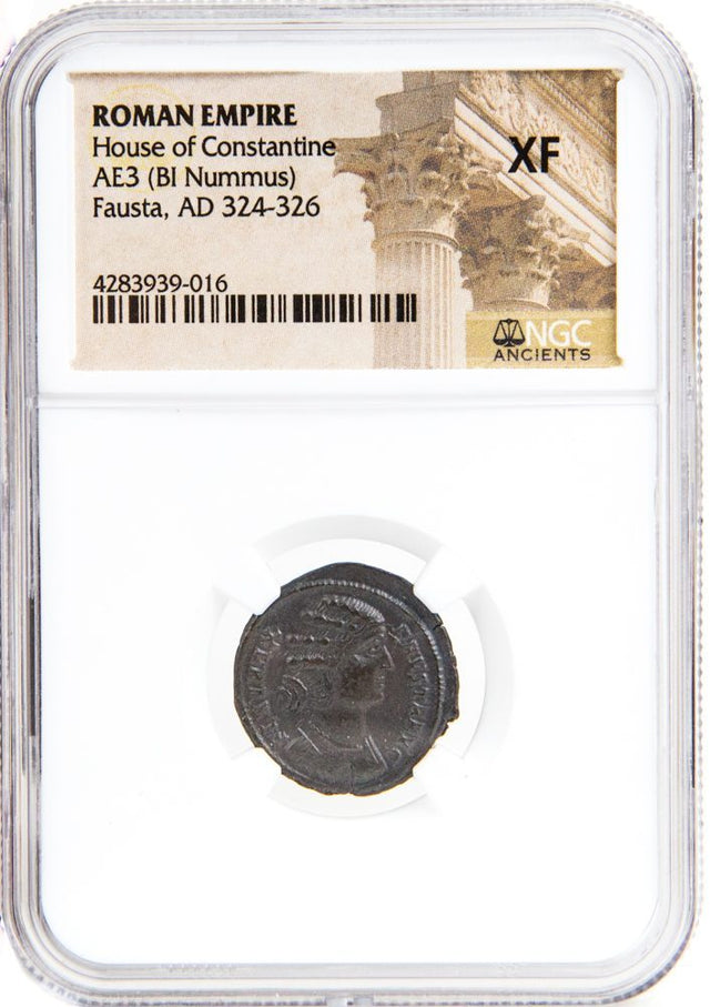 FAUSTA(AE3)NGC(XF) Roman bronze of Fausta (307-326) NGC(XF)