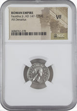 FAUSTINAJR(AR)NGC(VF) Faustina JR Silver Antoninianus NGC Certified Slab(VF)