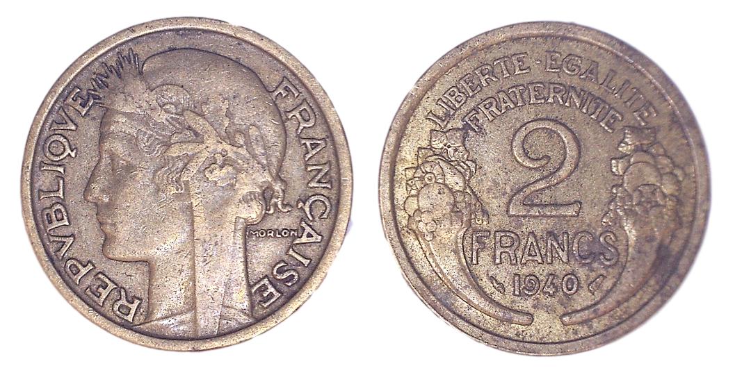 France KM886(VF) 2 Francs