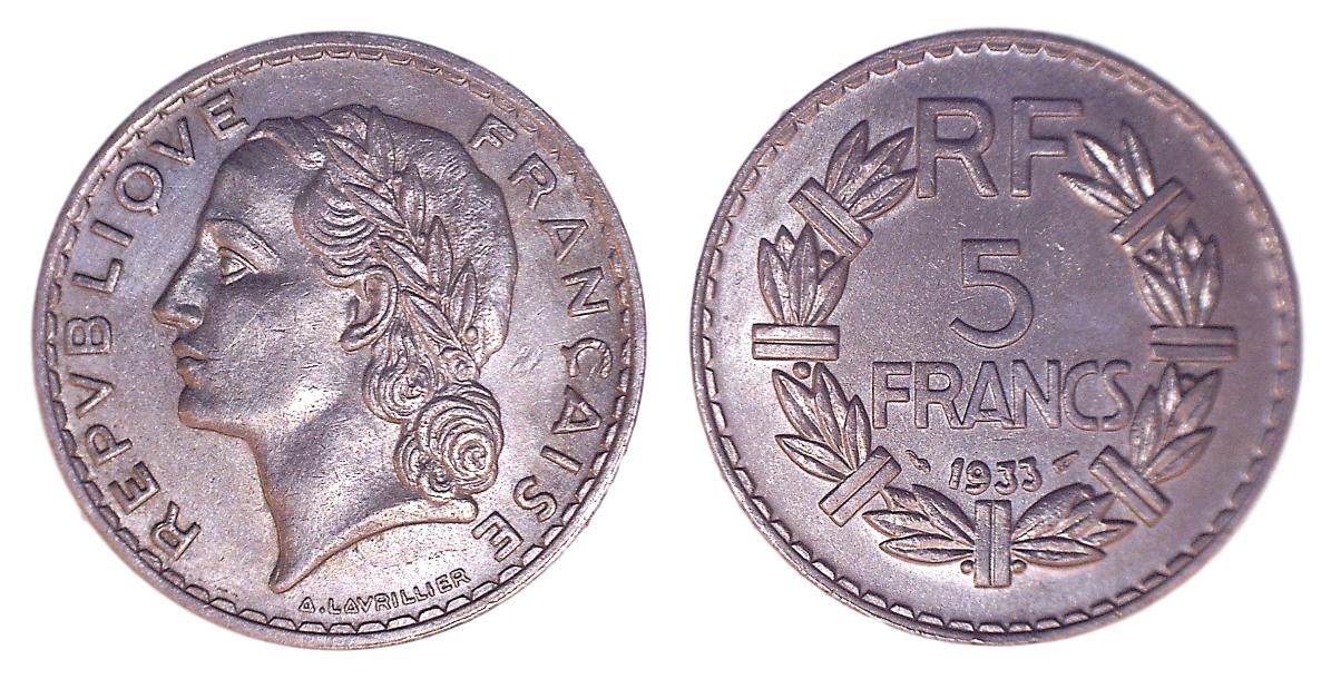 France KM888(XF) 5 Francs