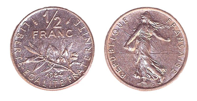 France KM931.1(XF) 1/2 Franc