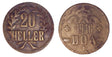 German East Africa KM15a(F) 20 Heller - 1916