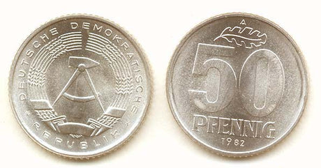 Germany D. R. KM12.2(U) 50 Pfennig