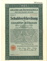 GERMBOND1925-100RM(U) Germany 100 Reichsmark bond issue, 1925