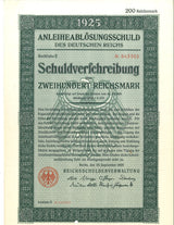 GERMBOND1925-200RM(U) Germany 200 Reichsmark bond issue, 1925