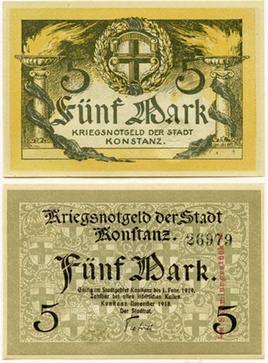 Germany PCONSTANZ(U) 5 Mark Notgeld