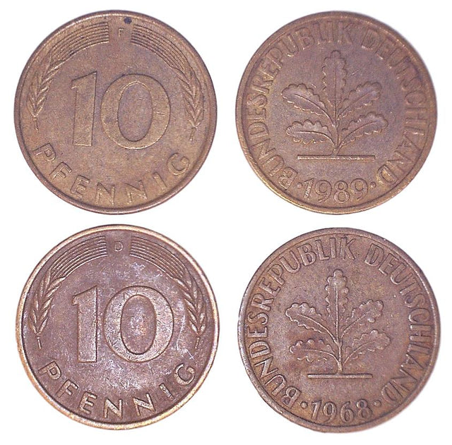 Germany KM108(F-VF) 10 Pfennig