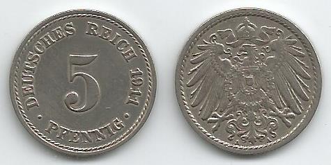 Germany KM11(XF) 5 Pfennig