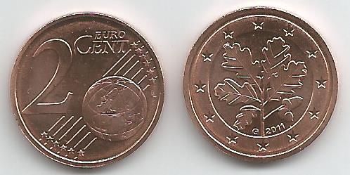 Germany KM208(U) 2 Germ. Cents