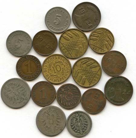 Germany 1875 - 1930 Pfennig Mix PFENNIGMIX (Lot of 40 Pieces) (F-XF)