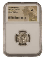 GETA(AR)NGC(VF) Geta Silver Antoninianus NGC Certified Slab(VF)