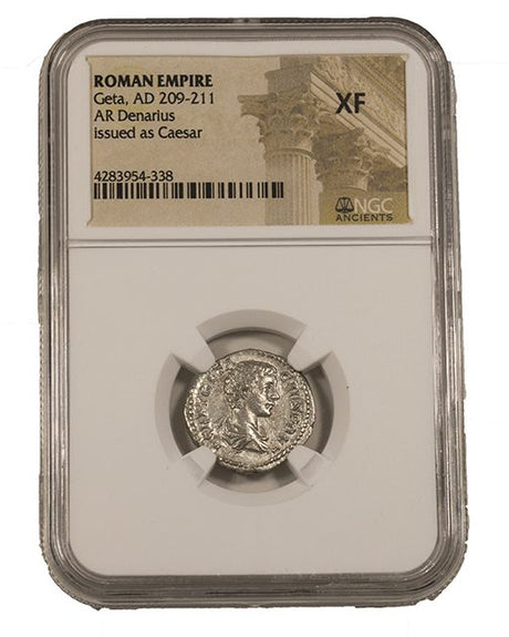 GETA(AR)NGC(XF) Geta Silver Antoninianus NGC Certified Slab(XF)