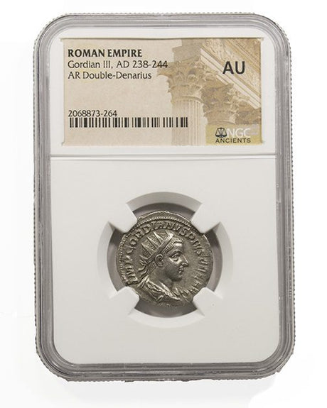 GORDIAN3RD(ANT)NGC(AU) Roman Silver Antoninianus of Gordian III (AD 238-244) NGC(AU)