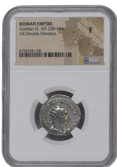 GORDIAN3RD(ANT)NGC(F) Roman Silver Antoninianus of Gordian III (AD 238-244) NGC(F)