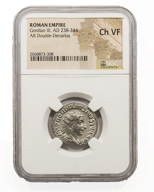 GORDIAN3RD(ANT)NGC(VF) Roman Silver Antoninianus of Gordian III (AD 238-244) NGC(VF)