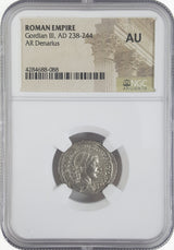 GORDIAN3RD(AR)NGC(AU) Roman Silver Denarius of Gordian III (AD 238-244) NGC(AU)