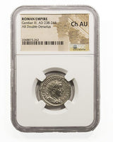 GORDIAN3RD(AR)NGC(CH-AU) Roman Silver Denarius of Gordian III (AD 238-244) NGC(CH-AU)