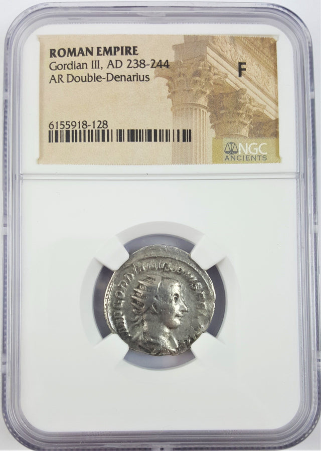 GORDIAN3RD(AR)NGC(F) Roman Silver Denarius of Gordian III (AD 238-244) NGC(F)