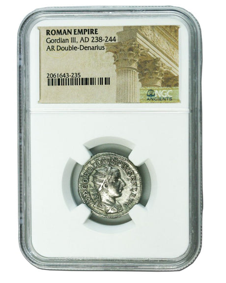 GORDIAN3RD(AR)NGC(HG) Roman Silver Denarius of Gordian III (AD 238-244) NGC(HG)