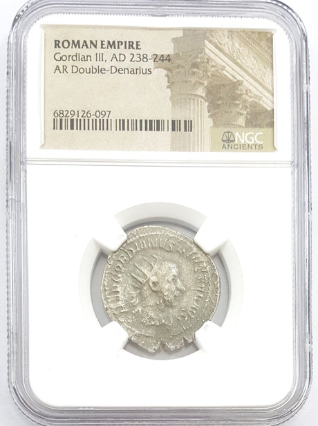 GORDIAN3RD(AR)NGC(LG) Roman Silver DBL Denarius of Gordian III (AD 238-244) NGC(LG)