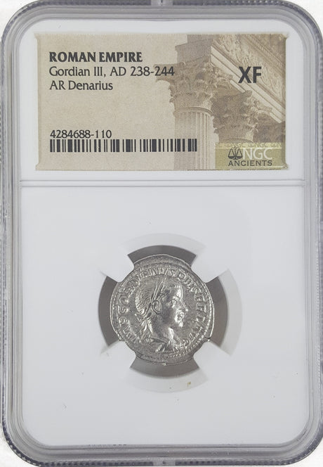 GORDIAN3RD(AR)NGC(XF) Roman Silver Denarius of Gordian III (AD 238-244) NGC(XF)