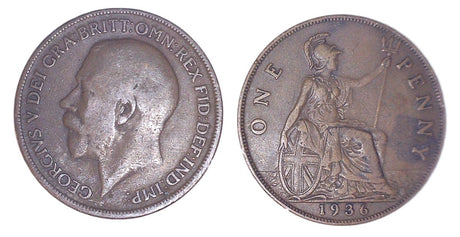 Great Britain KM810-838(F) George V: Penny