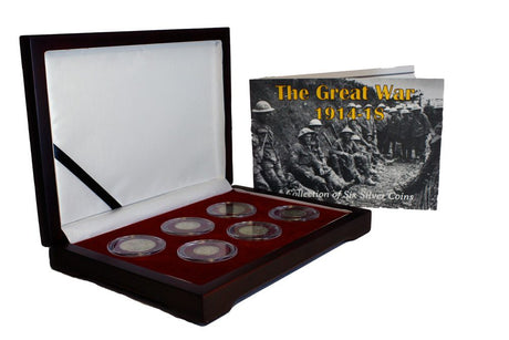 The Great War Box: 6 Silver Coins from the First World War (WWI) (Six-Coin Box) (GREATWAR6CNBOX)