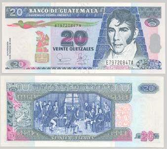 Guatemala P108(U) 20 Quetzales