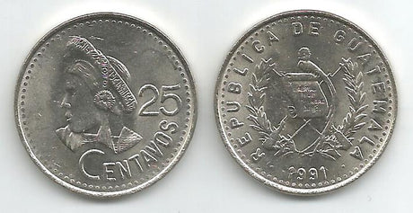 Guatemala KM278(U) 25 Centavos