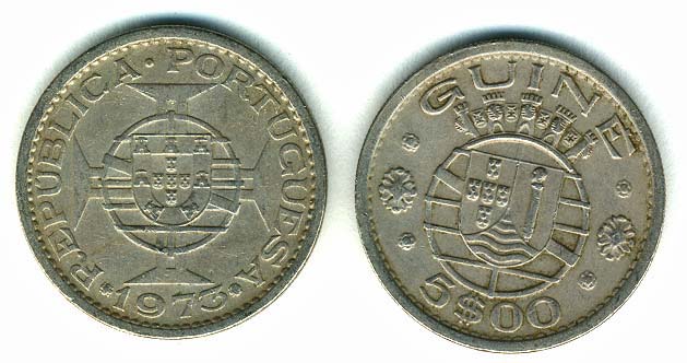 Portuguese Guinea KM15(VF) 5 Escudos