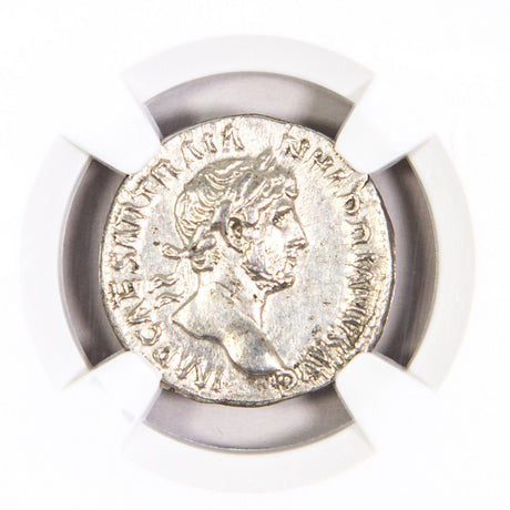 HADRIAN(AR)NGC(AU) Roman Silver Denarius of Hadrian (AD 117-138) NGC(AU)