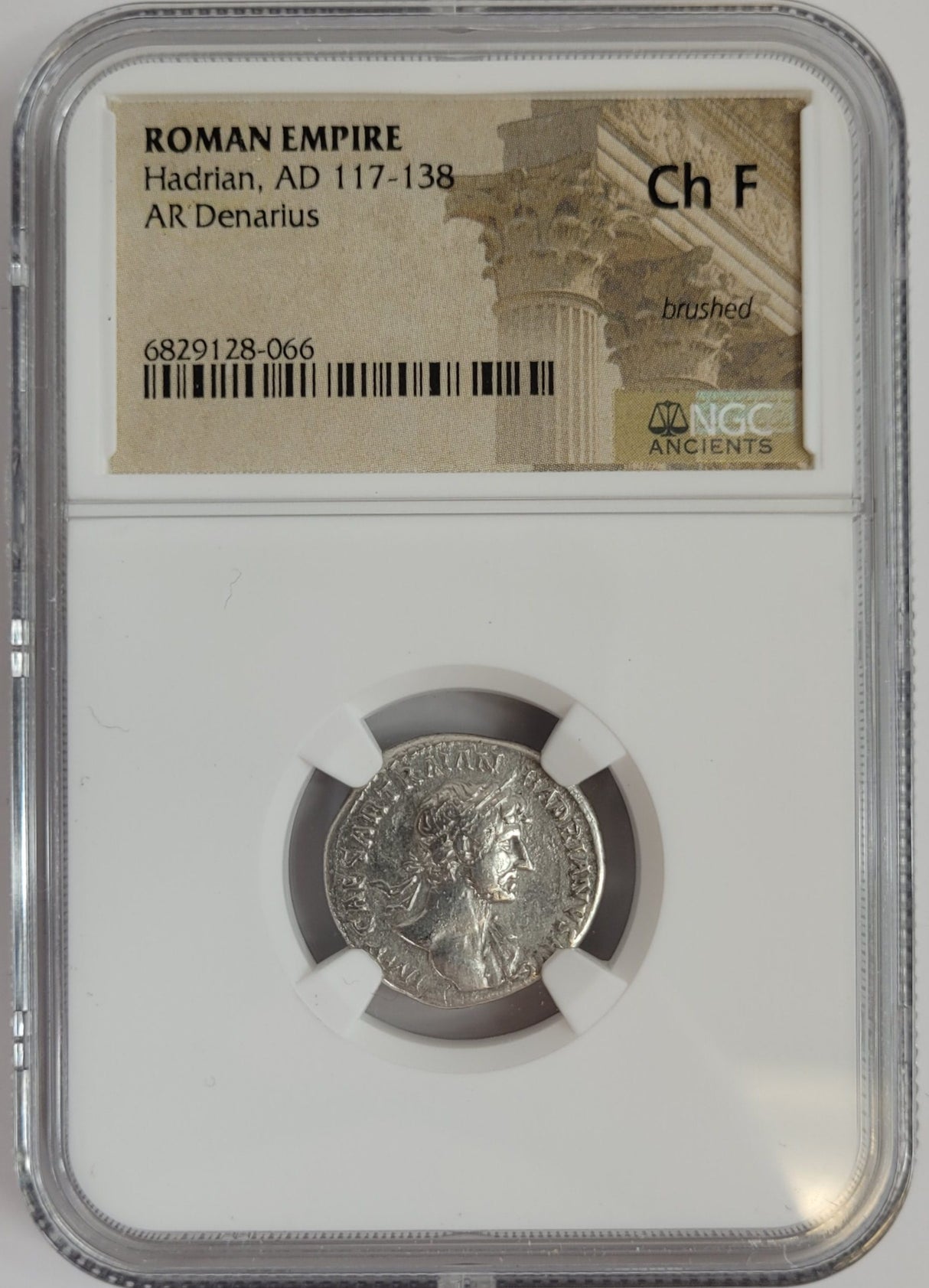 HADRIAN(AR)NGC(CH-F) Roman Silver Denarius of Hadrian (AD 117-138) NGC(CH-F)