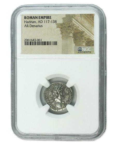 HADRIAN(AR)NGC(HG) Roman Silver Denarius of Hadrian (AD 117-138) NGC(HG)