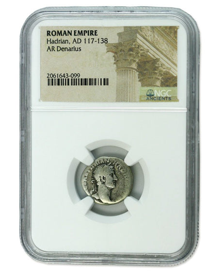 HADRIAN(AR)NGC(LG) Roman Silver Denarius of Hadrian (AD 117-138) NGC(LG)