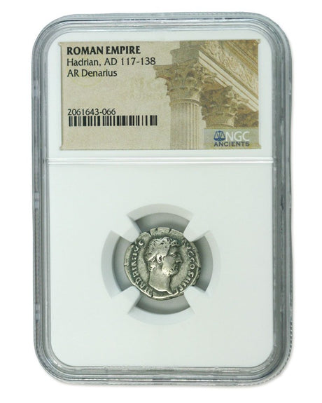 HADRIAN(AR)NGC(MG) Roman Silver Denarius of Hadrian (AD 117-138) NGC(MG)