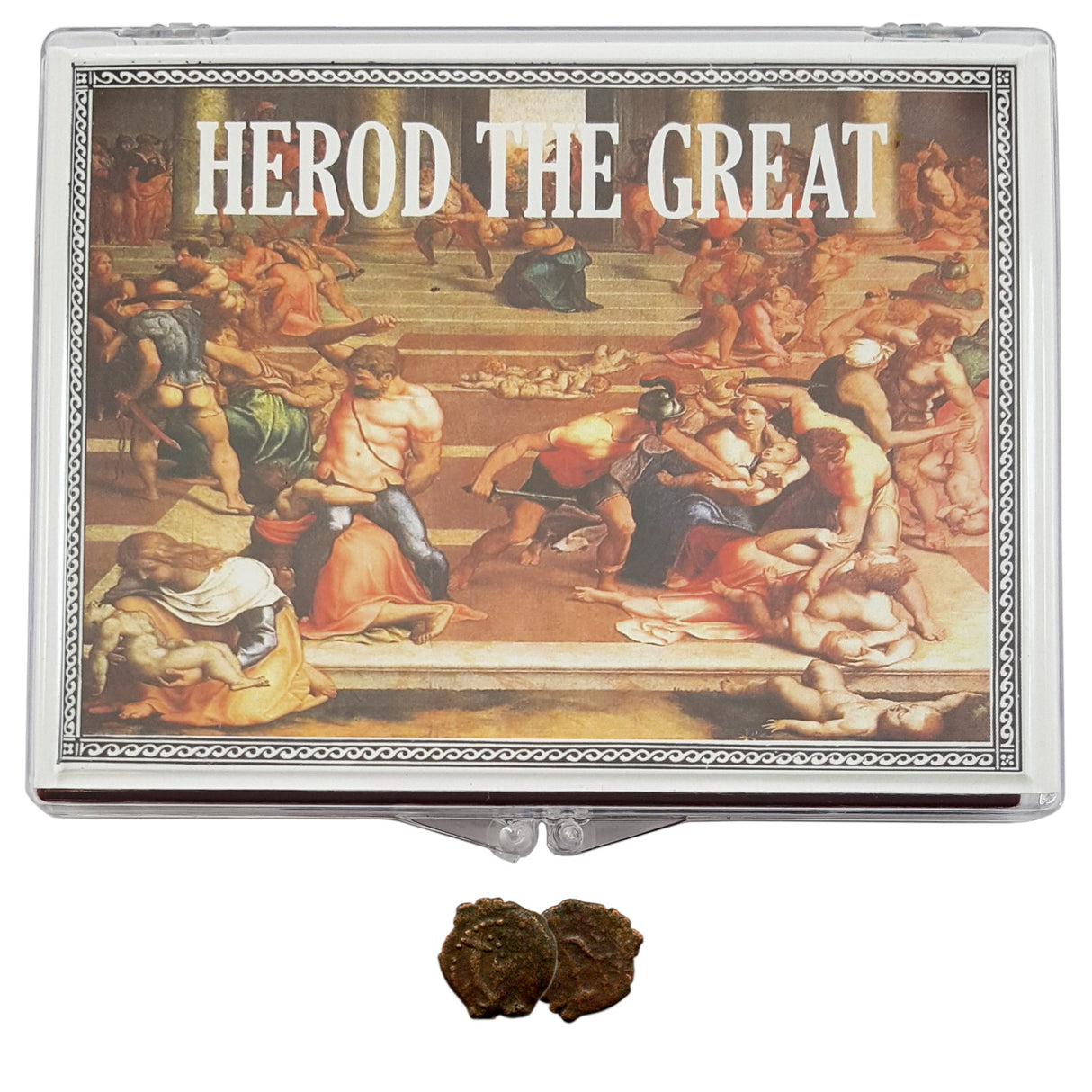 HEROD-CLRBOX Judaea AE Herod the Great Bronze Prutah (Clear Box)