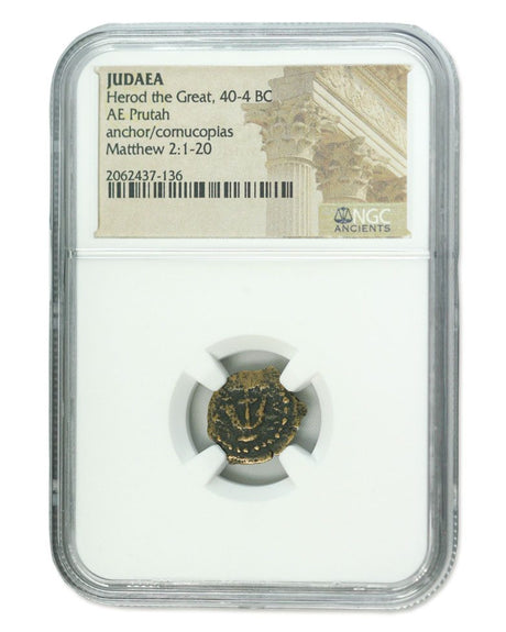 HEROD1ST-NGC(HG) Judaea AE Herod 1st (40-4 BC) Prutah NGC(HG)