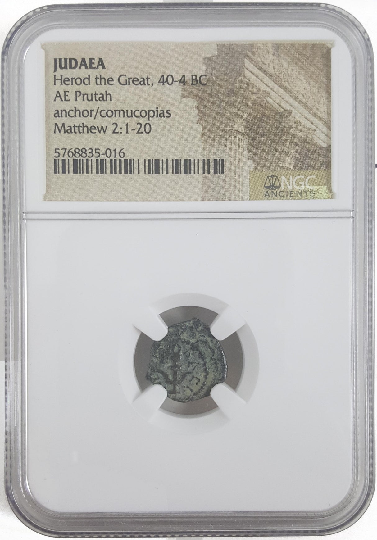 HEROD1ST-NGC(MG) Judaea AE Herod 1st (40-4 BC) Prutah NGC(MG)