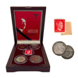 HITLER5CNBOX Adolf Hitler: A collection of four coins and one stamp (Five-Coin Box)