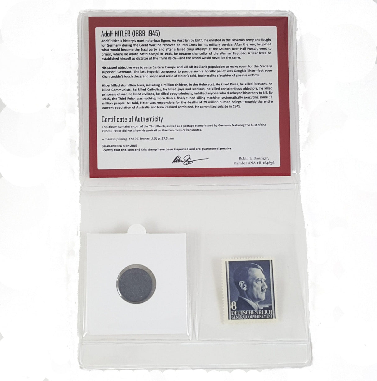 Hitler:  One Coin and One Stamp (Mid-Sized Album)