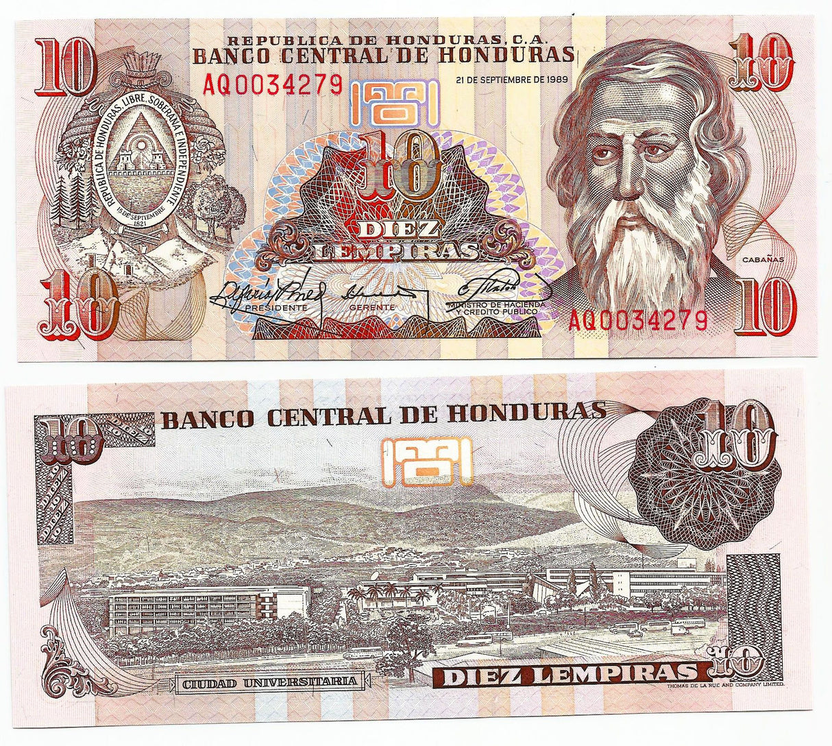 Honduras P70(U) 10 Lempiras