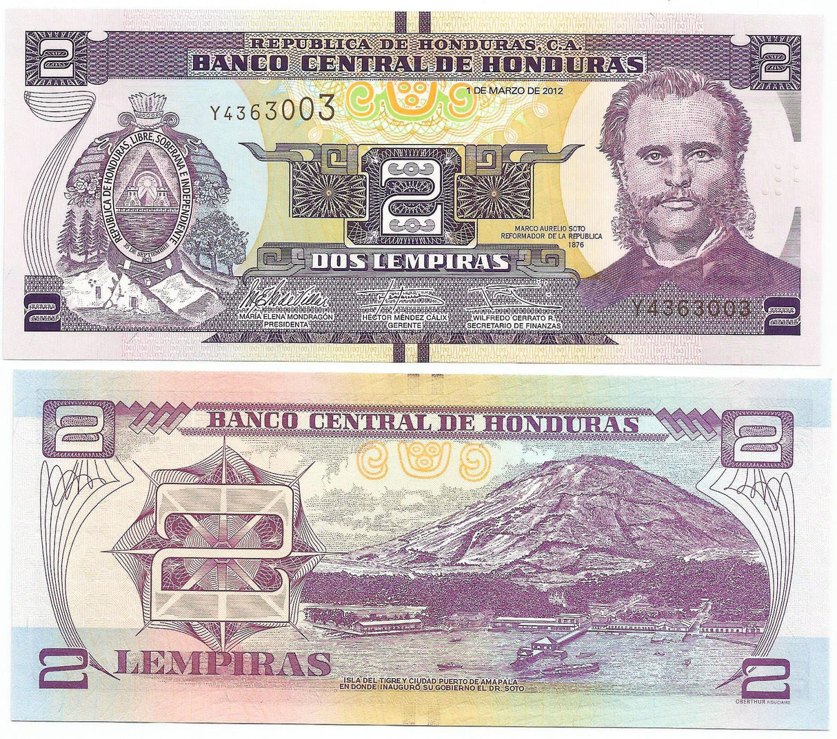 Honduras P97(U) 2 Lempiras